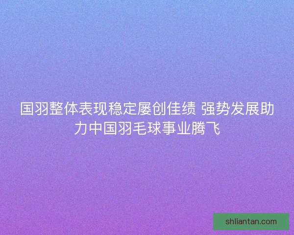 国羽整体表现稳定屡创佳绩 强势发展助力中国羽毛球事业腾飞