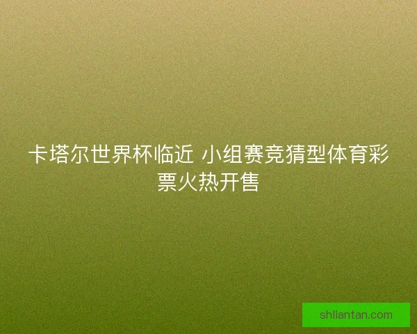 卡塔尔世界杯临近 小组赛竞猜型体育彩票火热开售